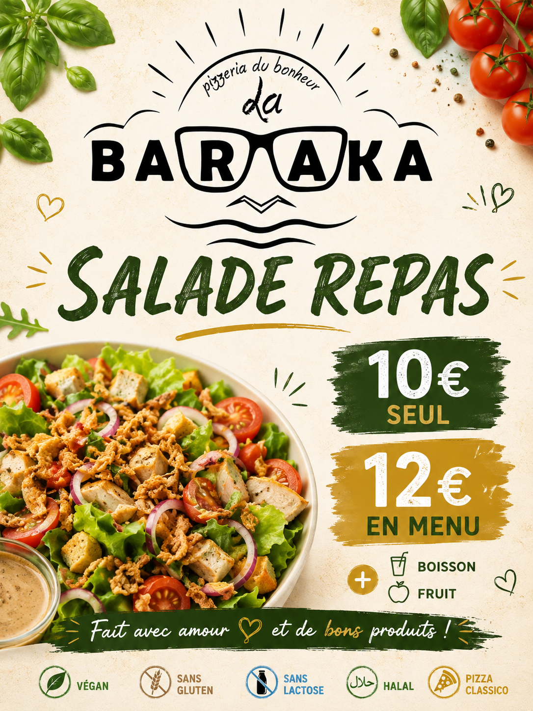Menu salade lunel